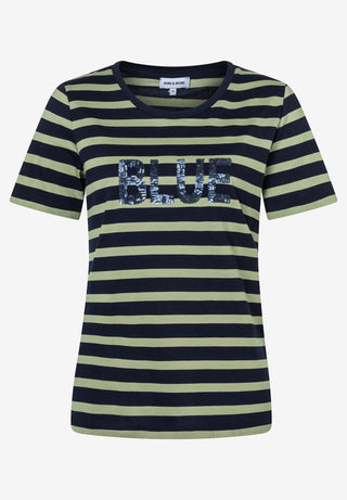 Streifenshirt mit Paillettenschrift
