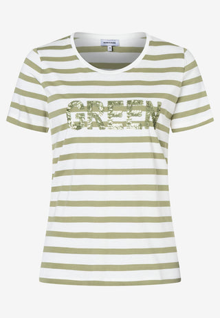 Streifenshirt mit Paillettenschrift