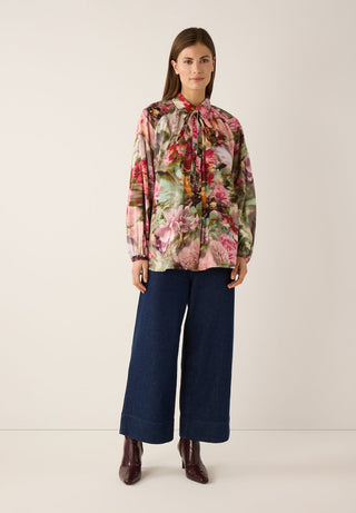 Schluppenbluse mit Print