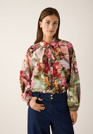 Schluppenbluse mit Print
