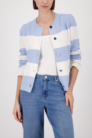 Strickjacke, light sky ringel