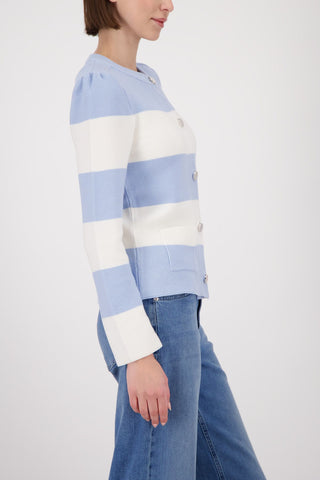 Strickjacke, light sky ringel