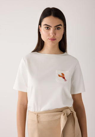 T-Shirt mit Pailletten-Lobster