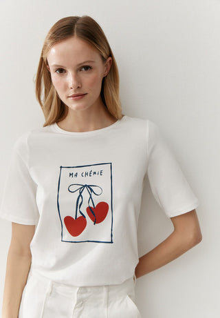 T-Shirt mit Kirschen-Print