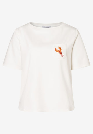 T-Shirt mit Pailletten-Lobster