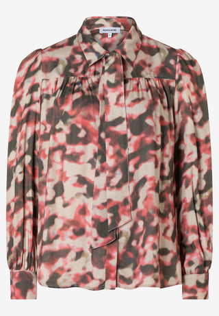 Schluppenbluse mit Aquarell-Print