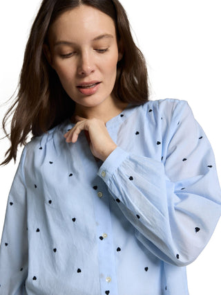Bluse mit Herz-Stickerei