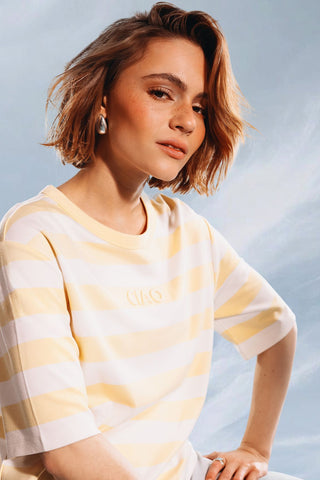 Sweatshirt, pastel yellow ringel