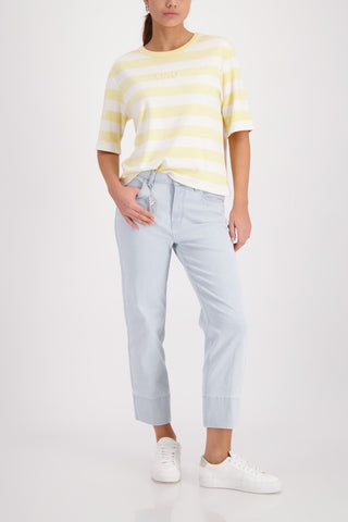 Sweatshirt, pastel yellow ringel