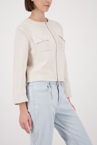 Strickjacke, champagne beige