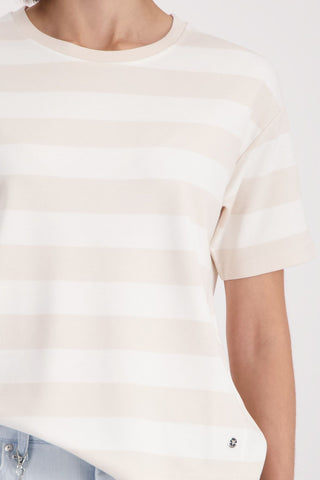 Sweatshirt, champagne beige ringel
