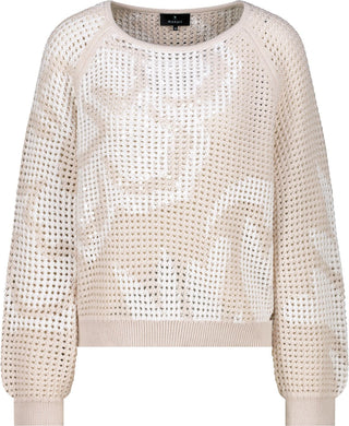 Pullover, champagne beige gemustert