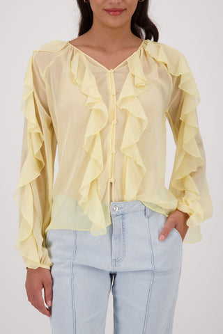 Bluse, pastel yellow