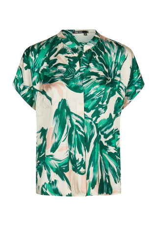 Bluse mit grünem Print