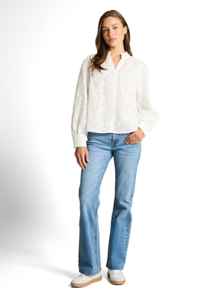 Loose Fit Bluse mit Stickerei