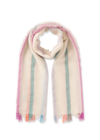 Schal aus Baumwollmischung mit Streifen