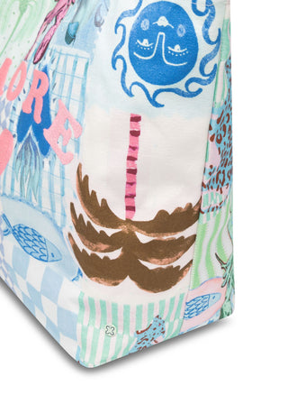 Shopper aus Canvas mit AMORE-Stickerei
