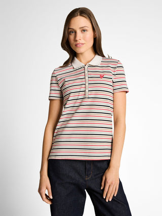 Piqué Poloshirt mit Streifenmuster