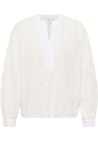Bluse Lochstickerei Langarm