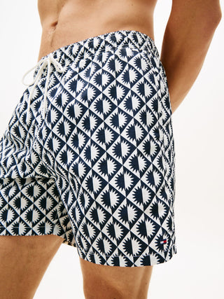 Print Mid Length Swim Shorts