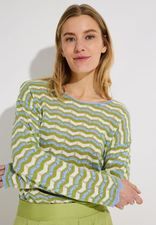 Pullover mit Wellen-Streifen