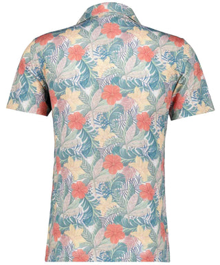 Softknit-Hemd mit Tropical-Print, kurzarm