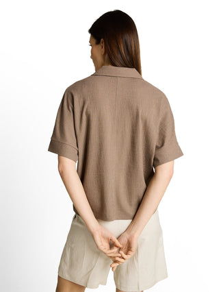 Loose Fit T-Shirt mit Reverskragen