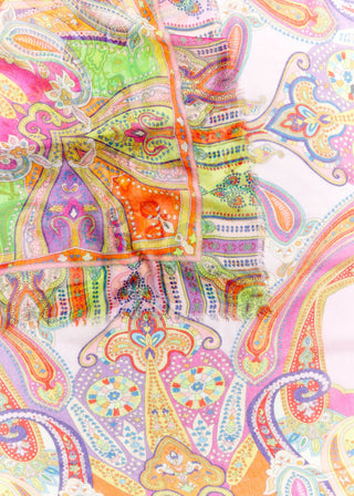 Hochwertiges Tuch aus Modal-Seiden-Mischung mit Paisley-Muster