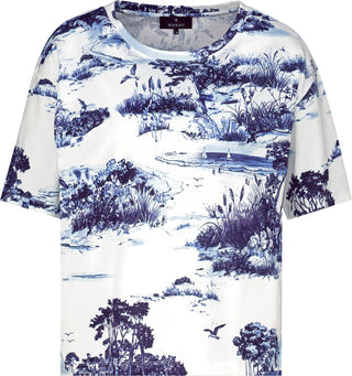 T-Shirt, marine gemustert