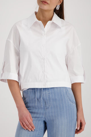 Bluse, weiss