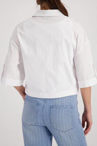 Bluse, weiss