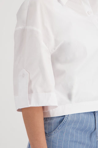 Bluse, weiss