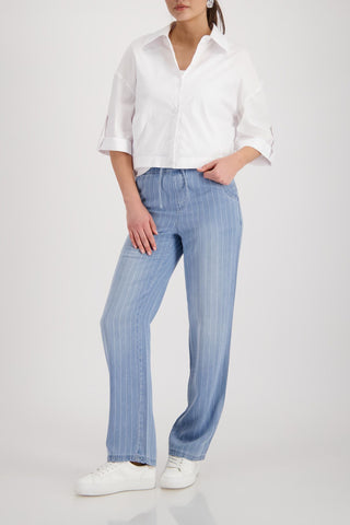Bluse, weiss
