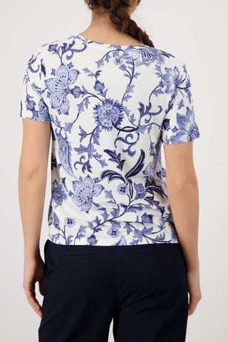 T-Shirt, marine gemustert