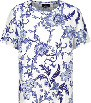 T-Shirt, marine gemustert