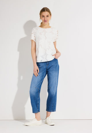 Bluse mit Flower-Dessin
