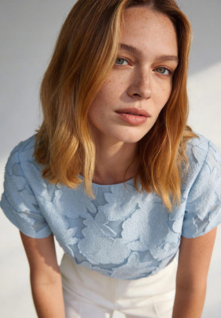 Bluse mit Flower-Dessin