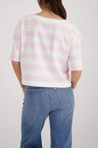 Sweatshirt, french rose ringel