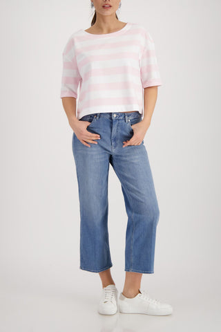 Sweatshirt, french rose ringel