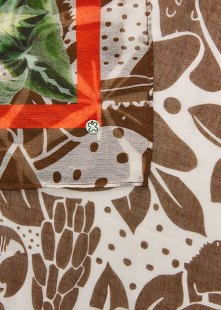 Schal aus reiner Baumwolle mit Dschungel-Motiven
