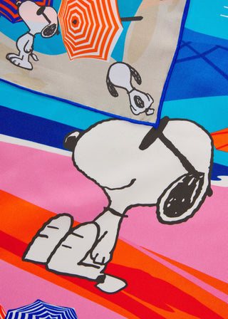 Luxuriöses Nicki Tuch aus reiner Seide mit Snoopy-Motiv
