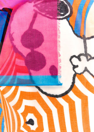 Schal aus reiner Baumwolle mit Peanuts-Muster