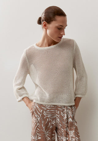 Ajour-Pullover mit Glanzeffekt