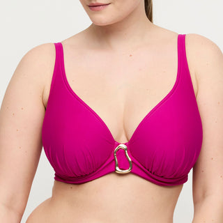 UVITA Deep Magenta Unterlegtes Bikini-Top tief.