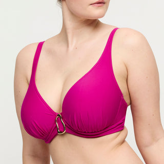UVITA Deep Magenta Unterlegtes Bikini-Top tief.