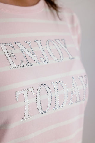 T-Shirt, french rose ringel