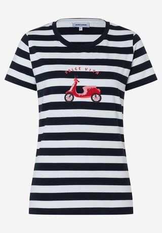 Streifenshirt mit Paillettenroller