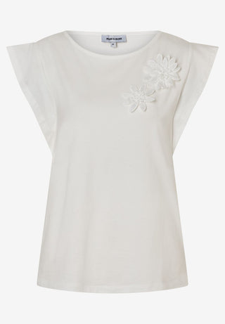 T-Shirt mit Blüten-Applikation