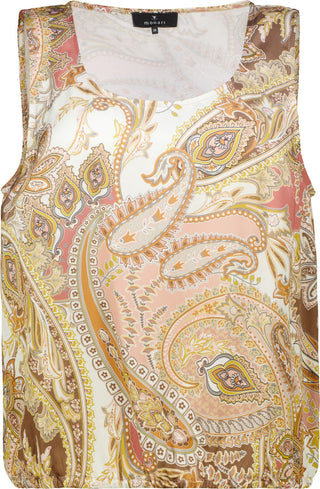 Bluse, mocca gemustert