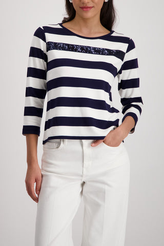 Sweatshirt, marine ringel